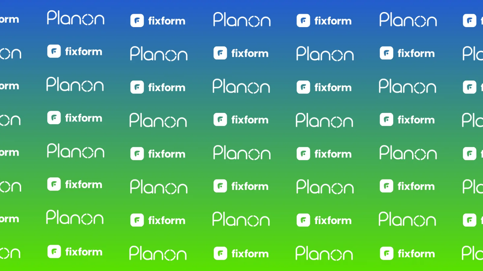 De logo's van FixForm en Planon